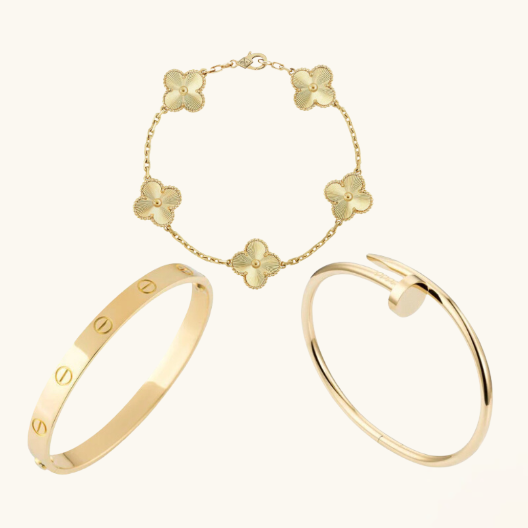 3-teiliges Armband-Set – Gold