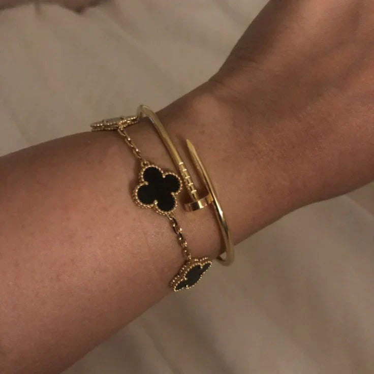 CLOVER | Armband in Schwarz/Gold